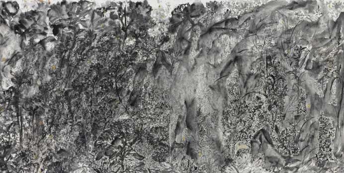 Peng Kang-Long  彭康隆 -  Cloudy Sky Without Rain  -  In on paper  70 x 142 cm  -  2020